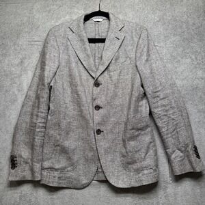 Manuel Ritz Linen Blend Blazer Mens 32R‎ Gray Unstructured Sport Coat Made Italy